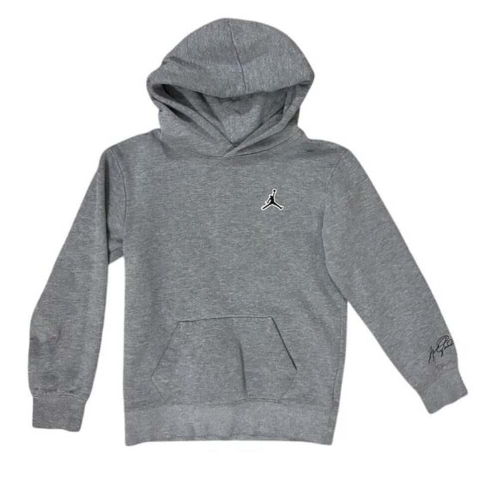 Boys Jordan Jumpman 12-13y Gray Cotton Blend Hoodie Sweatshirt Pullover LG Large